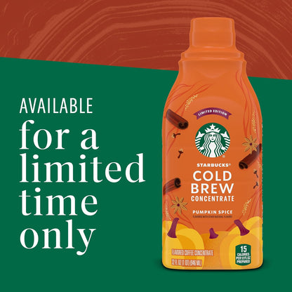Starbucks Cold Brew Pumpkin Spice Concentrate – Work-from-Home Coffee Ritual, 32 oz Multi-Serve Bottle