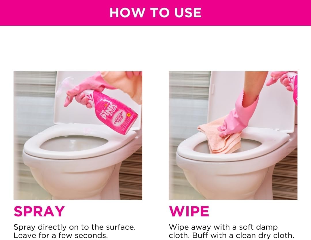 Stardrops Pink Stuff Miracle Foam Bathroom Cleaner 750ml – Neutral-Toned Shower Glass and Tile Soap Scum Remover