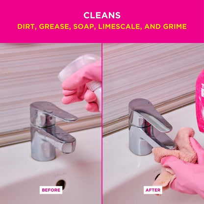 Stardrops Pink Stuff Miracle Foam Bathroom Cleaner 750ml – Neutral-Toned Shower Glass and Tile Soap Scum Remover