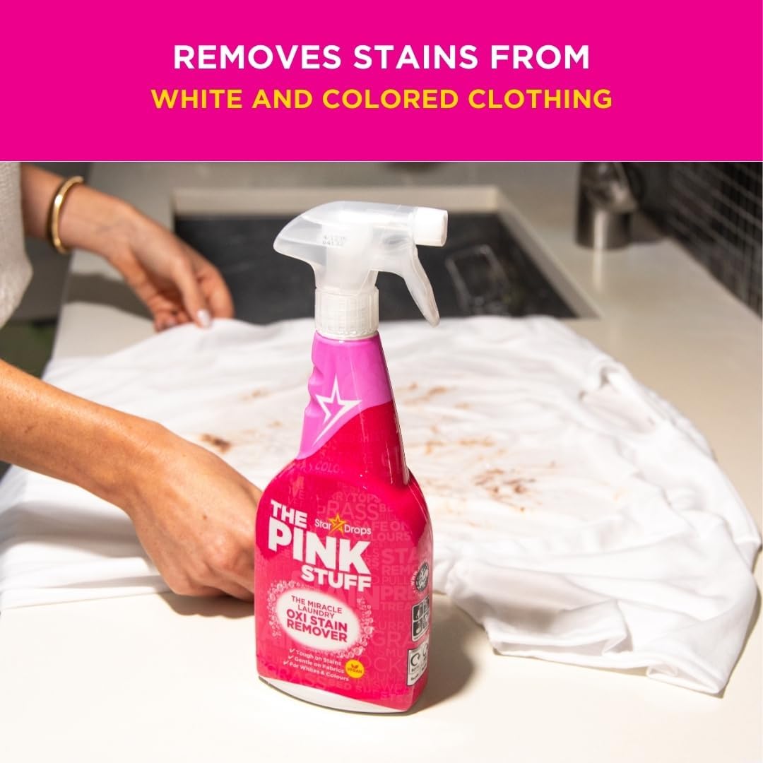 Stardrops Pink Stuff Oxi Stain Remover Spray 500ml – Gentle No-Harsh-Chemicals Formula for Pet-Friendly Homes