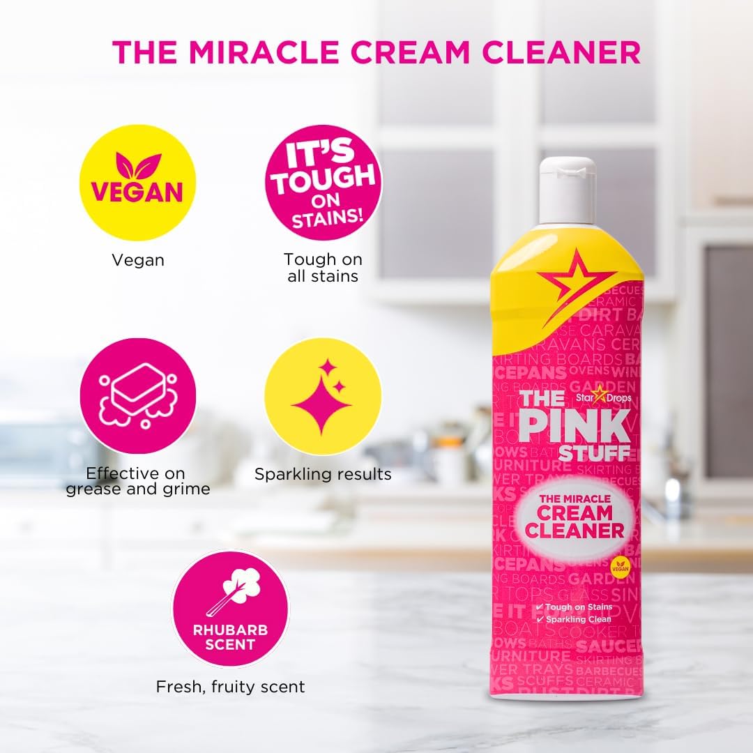 Stardrops The Pink Stuff Miracle Cream Cleaner for Backyard and Camping Cookware, Safe Around Vegetation