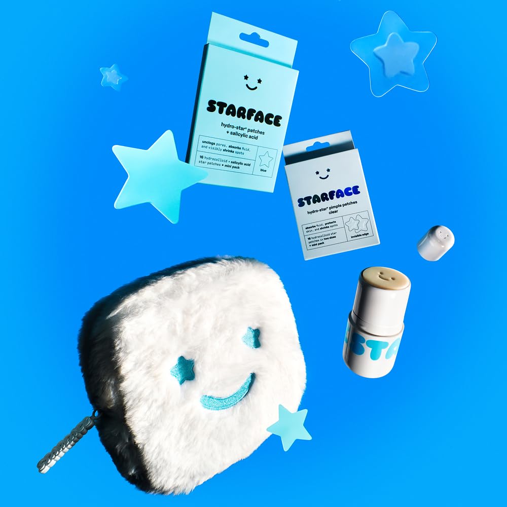 Starface Big Lil White Gift Set - Stress Breakout Recovery for Dorm and Vanity, Star Patches Overnight