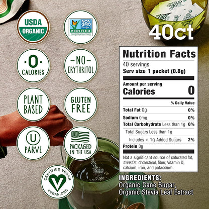Stevia In The Raw Organic Stevia Sweetener Packets – Less-Is-More Sugar Alternative for Intentional Home Brewing