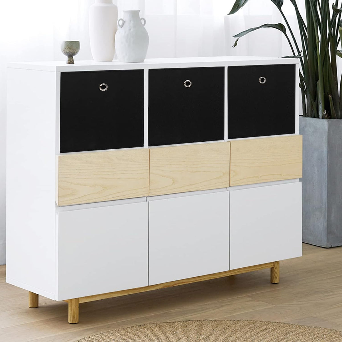 stiff cardboard panels on sides and bottom for structural rigidity under load