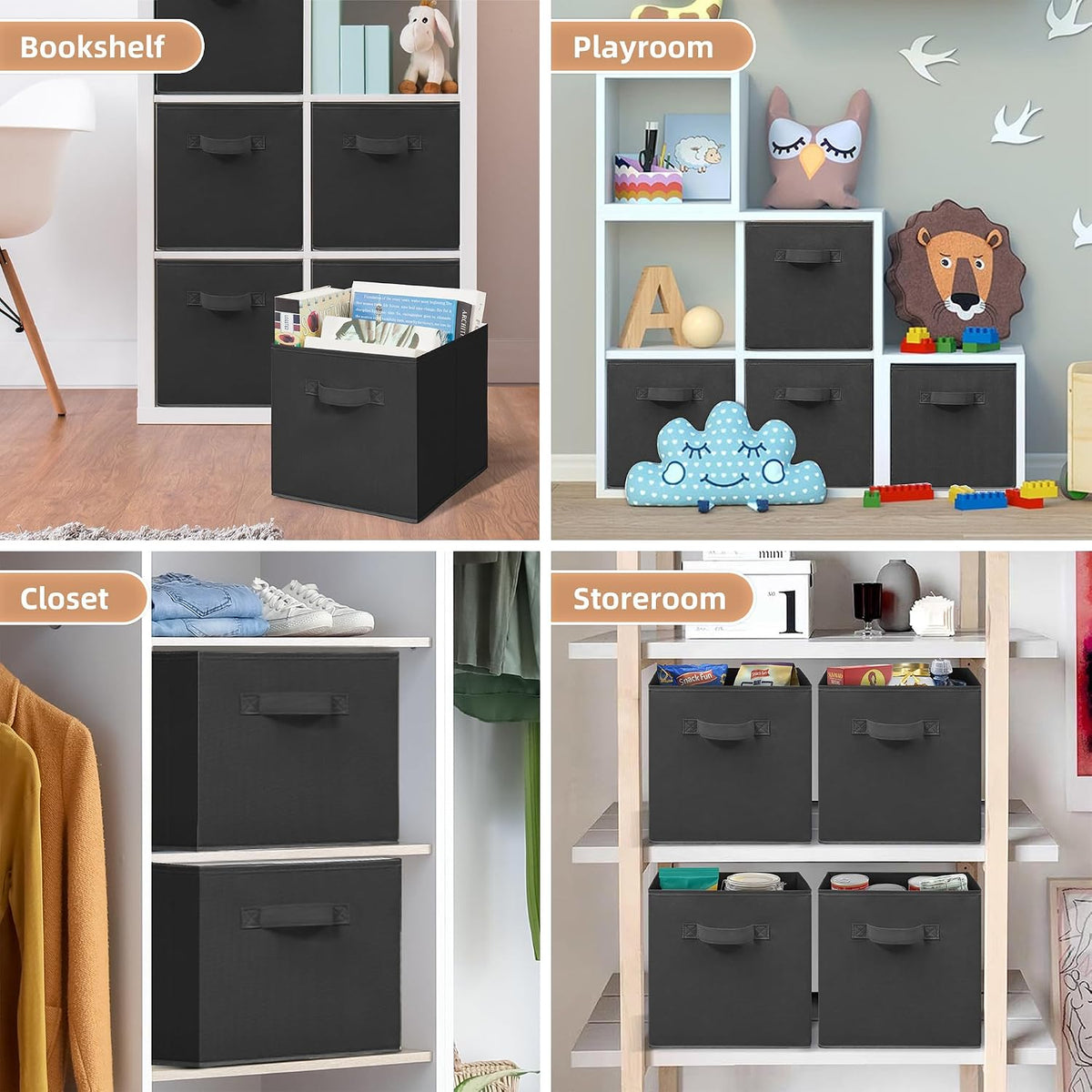 STORAGE MANIAC Non-Woven Cube Organizer – Stylish Entryway Storage Solution for Everyday Essentials