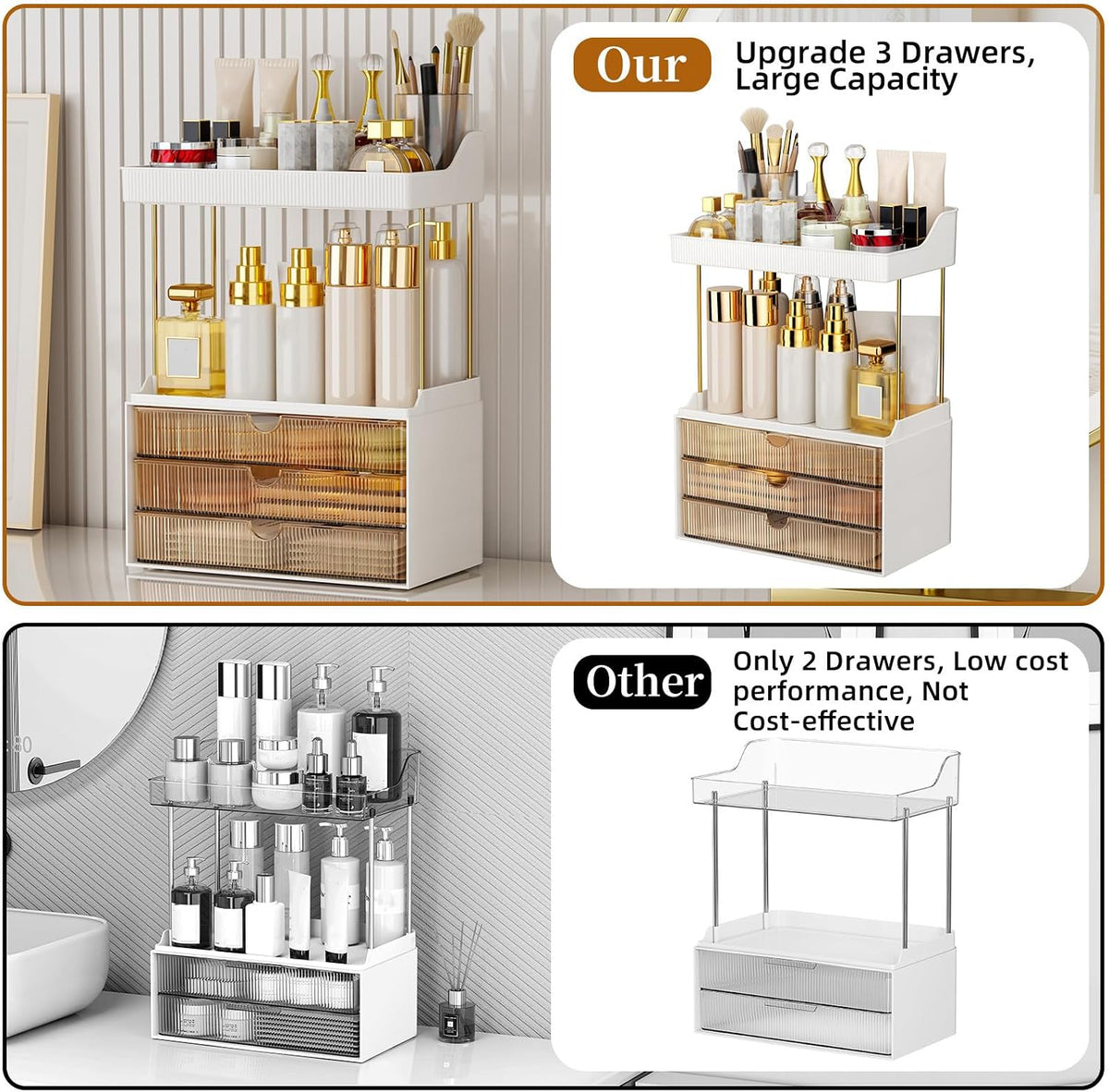 StorBin 5-Tier Drawer Tower – Study Room Organizer for Notes, Pens, and Beauty Essentials, Tool-Free Setup