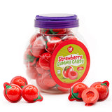 Soft Chewy Strawberry Gummies in Sleek Jar – Functional Candy Storage That Doubles as Understated Home Decor