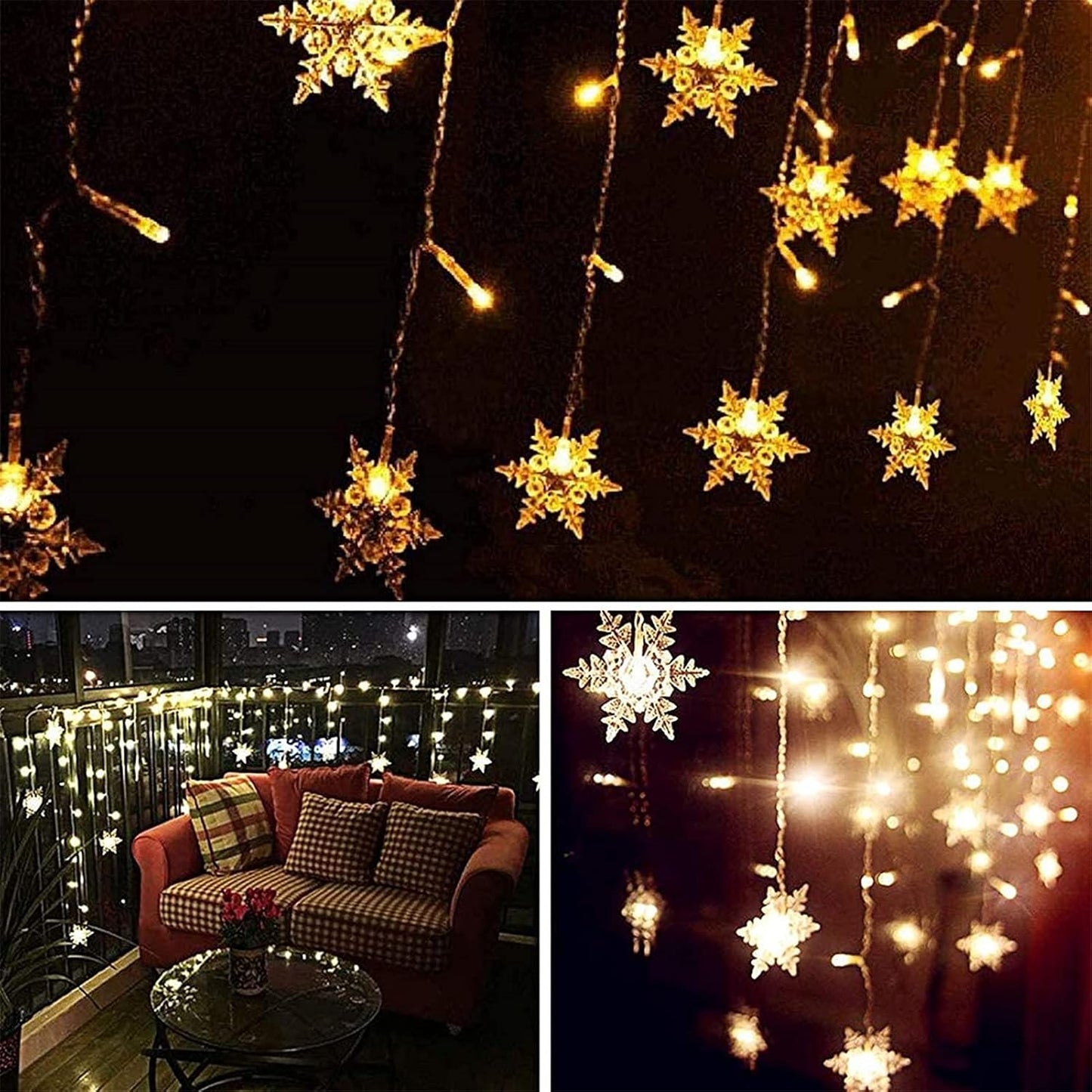 String Lights LED Curtain Light – Safe Hanging Fairy Light for Kids Room, Low-Voltage Dimmable Warm White