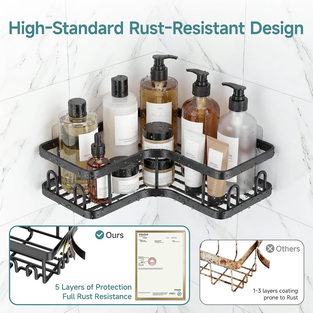 strong adhesive pads rated for large shampoo and conditioner bottles