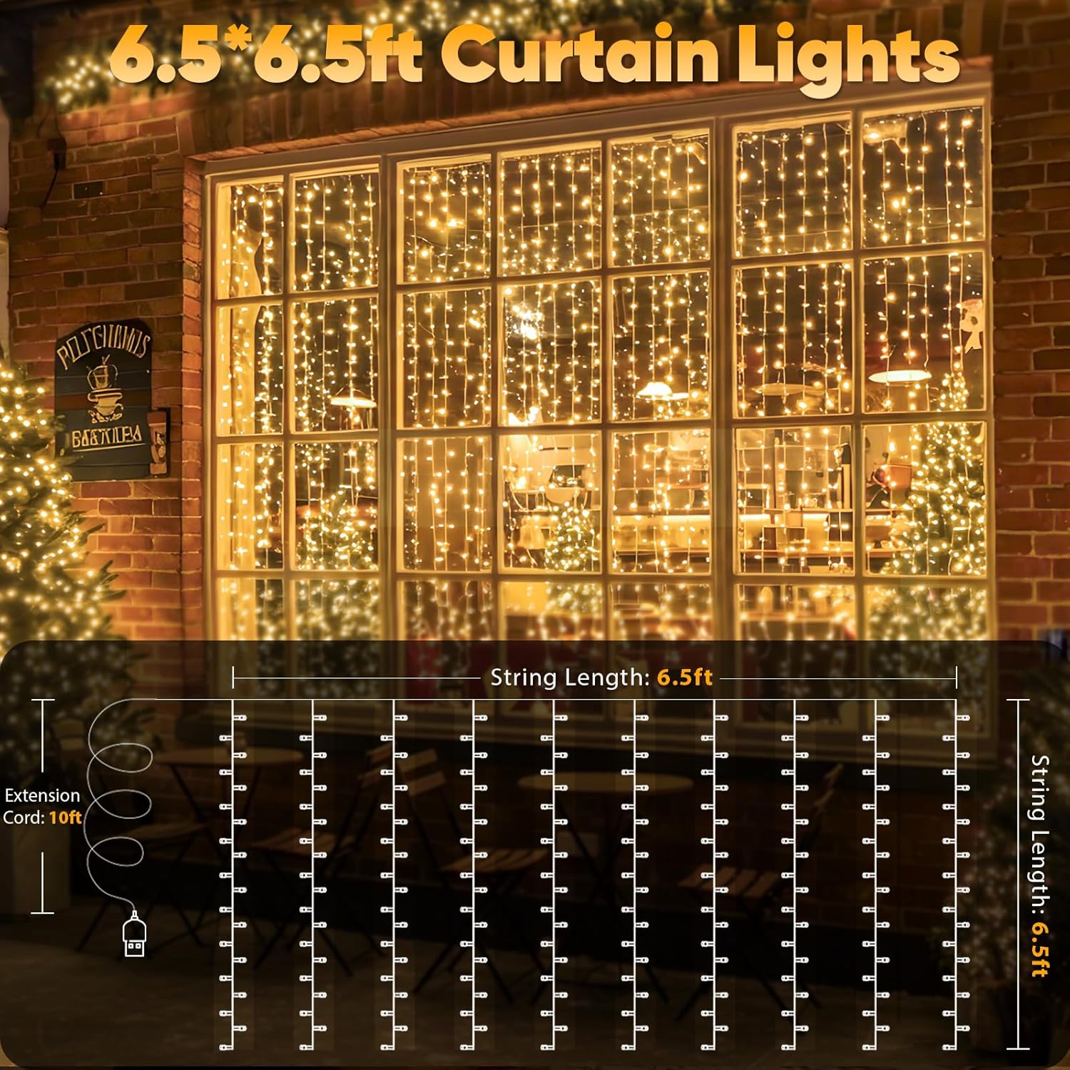 suddus Hanging String Lights Valentine's Day Gift for Women – Romantic Warm White Curtain with Dimmable Glow