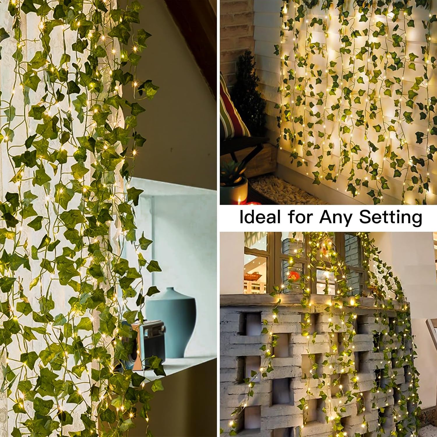suddus Ivy String Lights – Understated Dorm Room Aesthetic, One-Touch 8-Mode Remote with 6-Hour Auto Shutoff