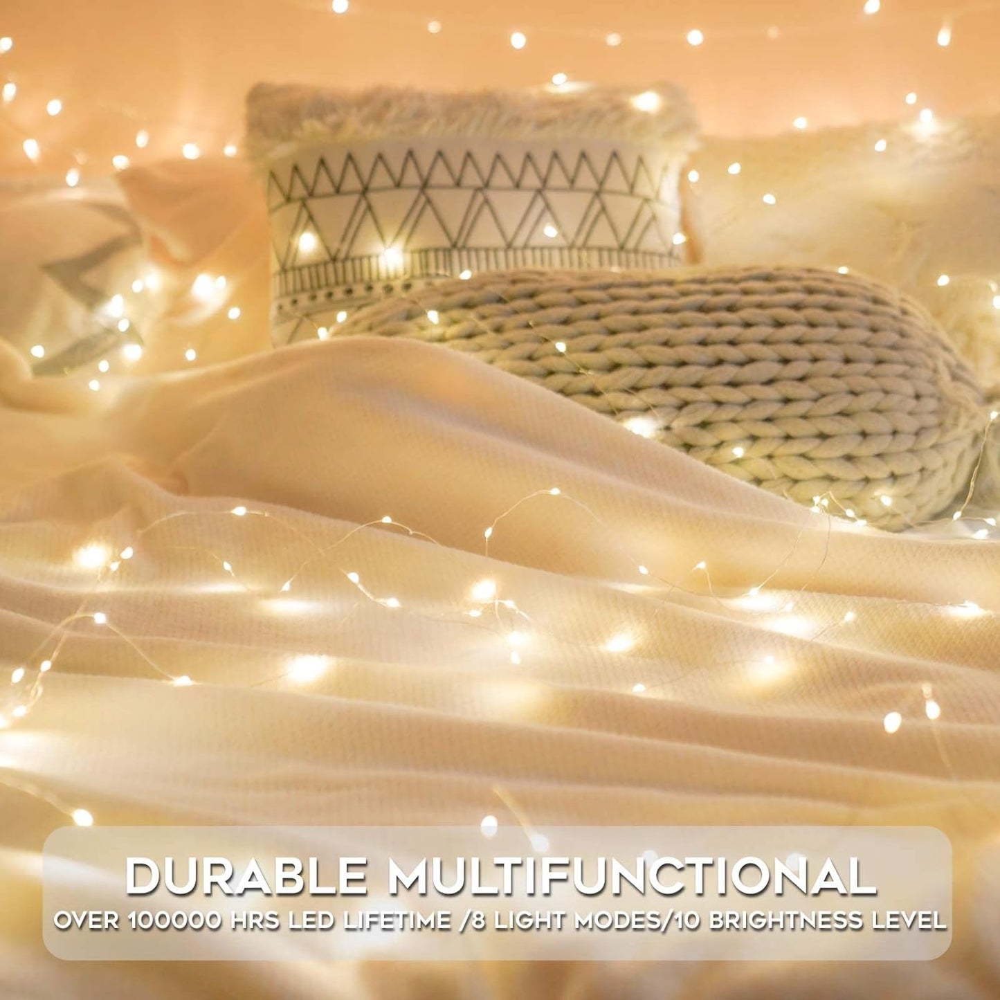 suddus Valentine's Day Gift – Romantic Warm White Twinkle Lights for Bedroom, Ready to Gift in Minutes