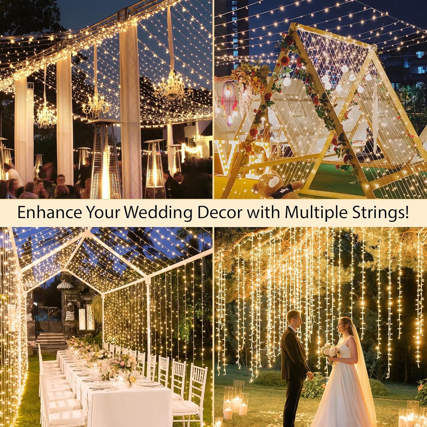 suddus Warm White String Lights – Romantic Valentine's Day Gift for Women, Dimmable Bedroom Decor 33ft 100 LED