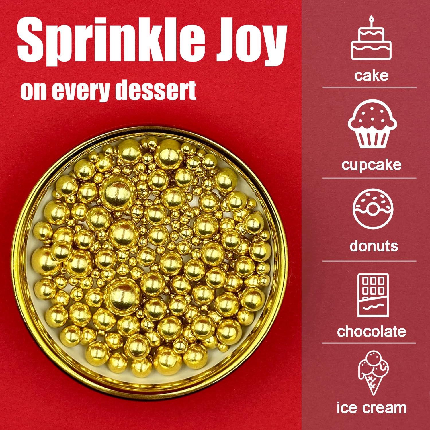 SUGAR BAY Flip-Top Metallic Sprinkle Jar – Streamlined Storage and Effortless Pouring for the Minimalist Baker