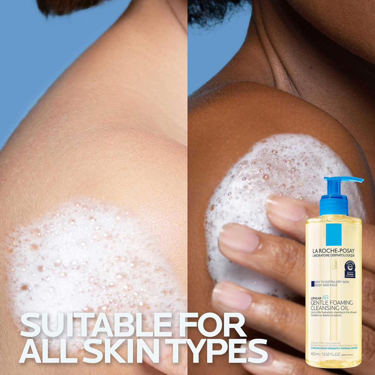 suitable for face, body, arms, and legs on dry, sensitive skin