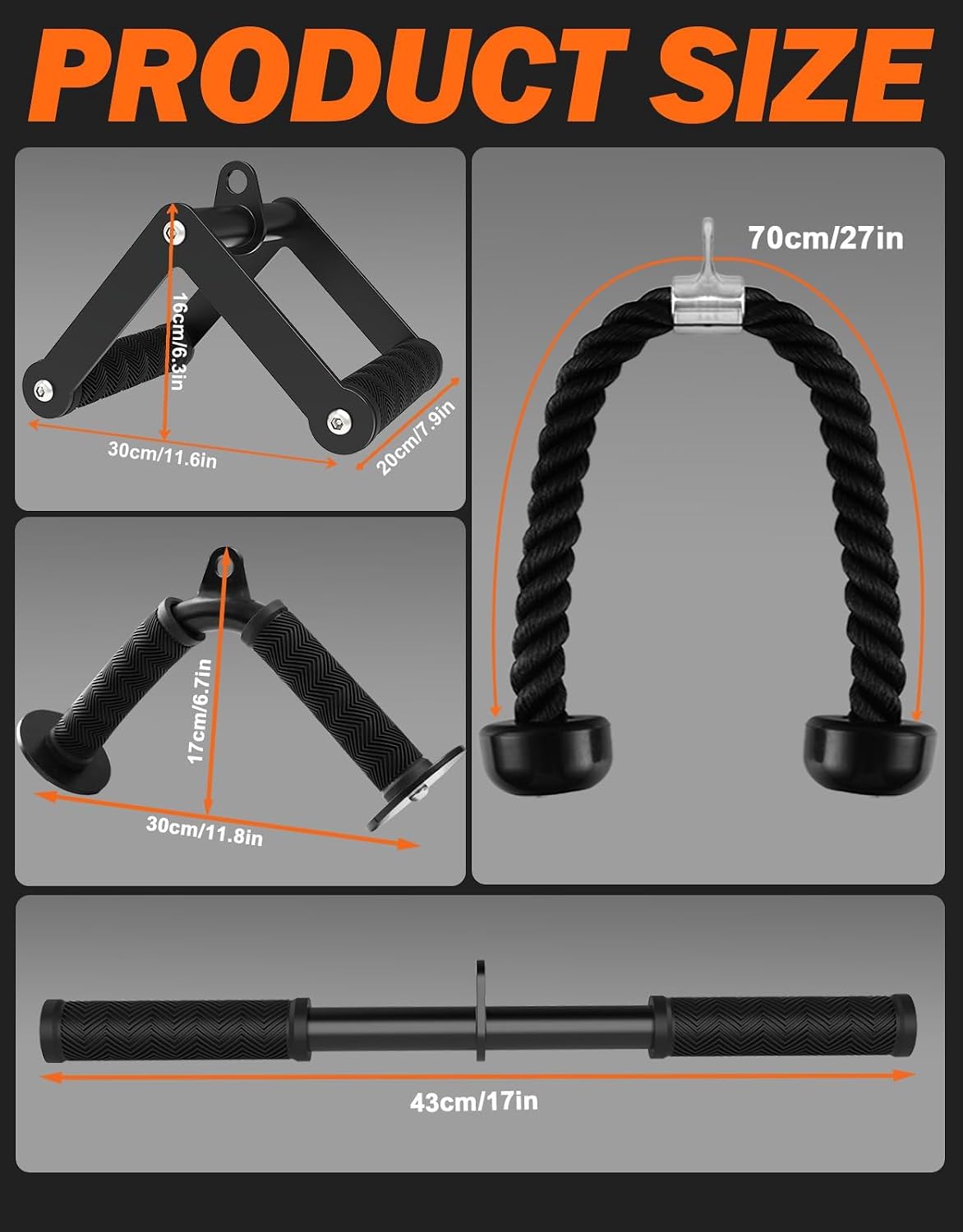 suitable for triceps, biceps, back, and shoulders in a single set