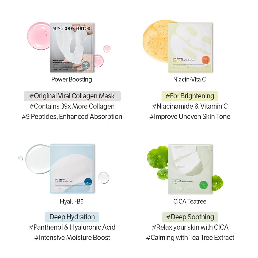 SUNGBOON EDITOR Glass Skin Hydrogel Mask – Holiday Self-Care Gift for Women, Ready-to-Give K-Beauty Present