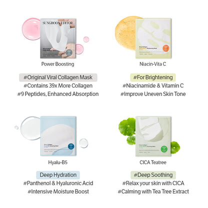 SUNGBOON EDITOR Glass Skin Hydrogel Mask – Holiday Self-Care Gift for Women, Ready-to-Give K-Beauty Present