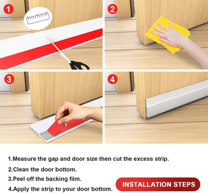 Suptikes Door Draft Stopper for Less-Is-More Spaces, Tool-Free Silicone Seal in Gray