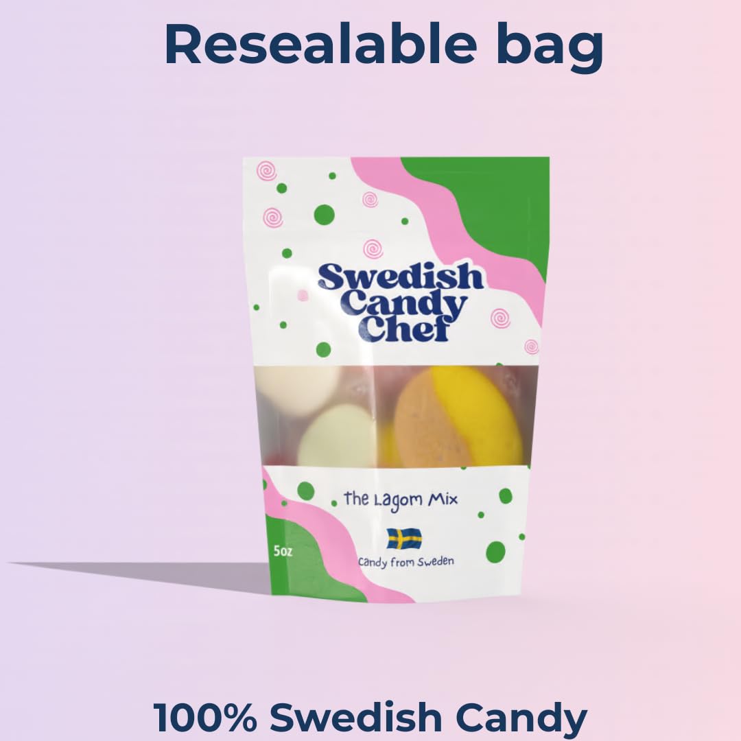 Swedish Candy Chef Lagom Mix - Curator's Choice Swedish Candy Assortment, Traditional Salmiak and Liquorice Sampler 5oz