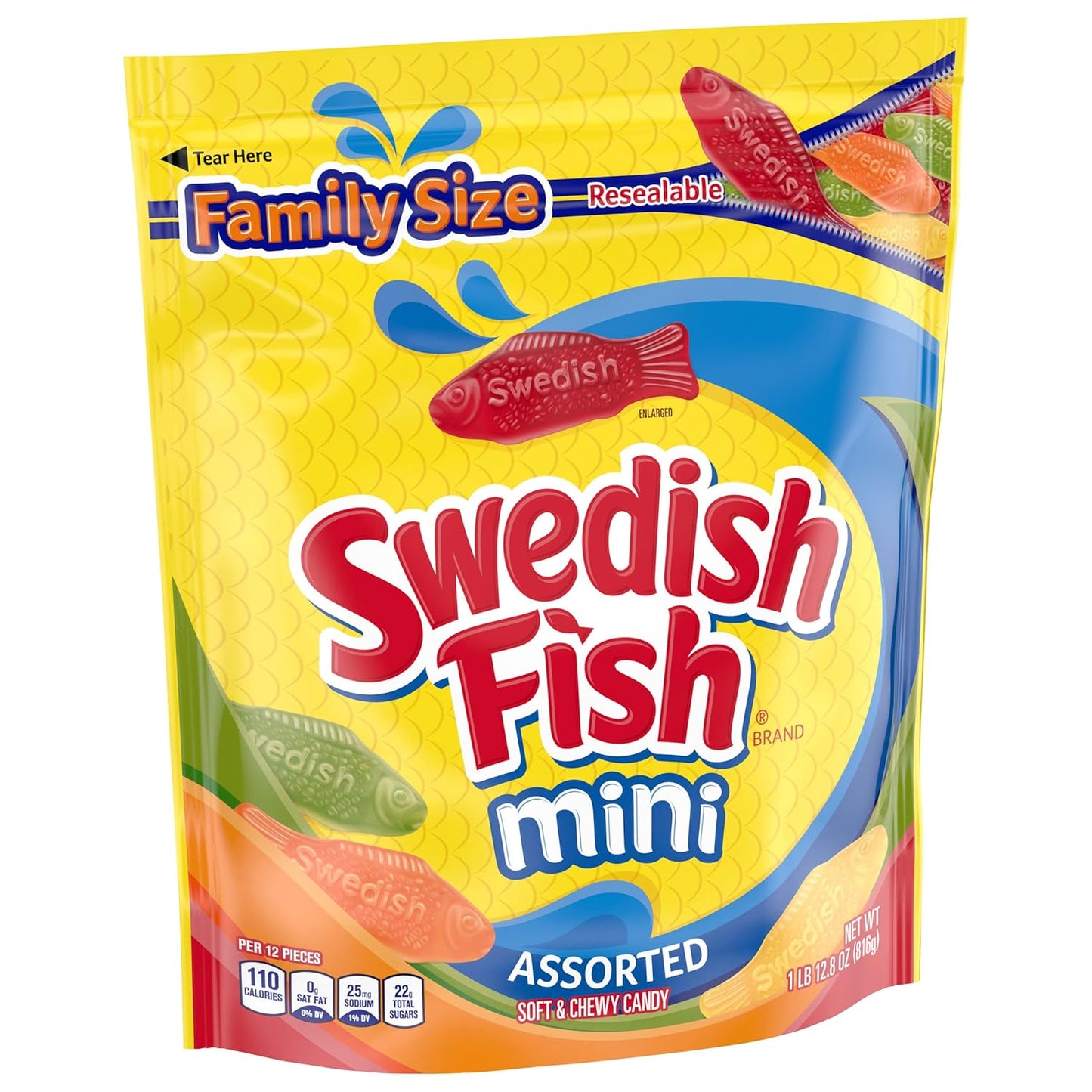 Swedish Fish Mini Chews – Lunchbox and Work Bag Stash for Long Office Days, Home Office Focus Breaks, 24 Sealed 2 oz Bags