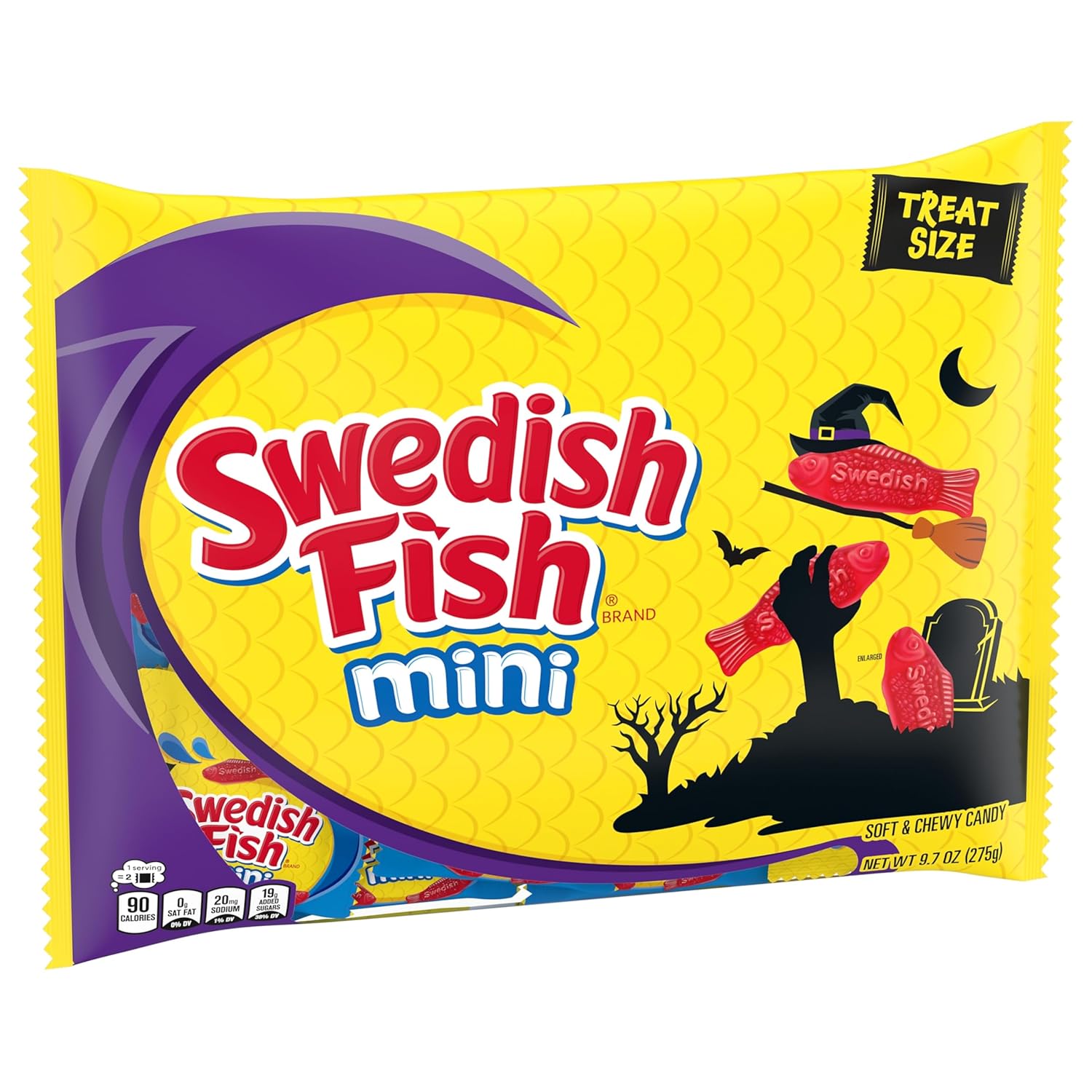 SWEDISH FISH Mini Fish Candy, 22 Allergy-Conscious Soft Chewy Treat Bags for Halloween