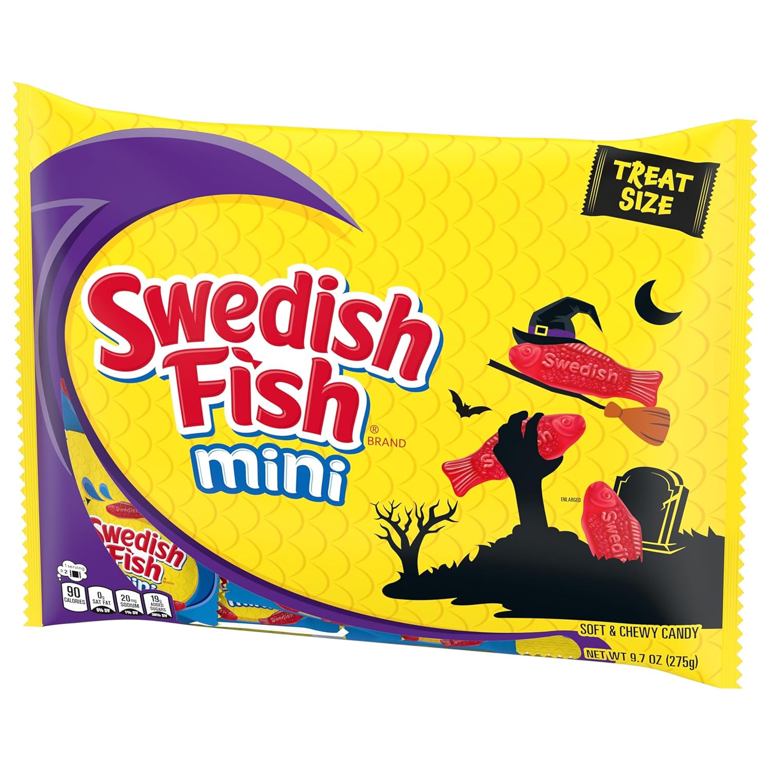 SWEDISH FISH Mini Fish Candy, 22 Allergy-Conscious Soft Chewy Treat Bags for Halloween