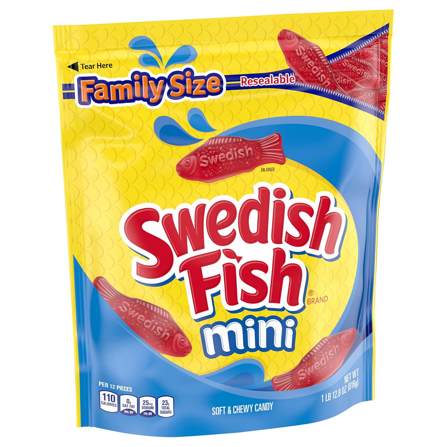 SWEDISH FISH Soft & Chewy Candy Outdoor Movie Night Snacks, 12 Pack 3.1 oz Boxes
