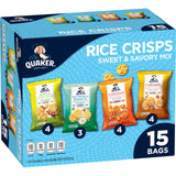 Quaker Rice Crisps Sweet & Savory Mix - Popped Not Fried Kids Snacks Perfect for Lunchboxes, Sports Practice Bags, and Playdates, 15 Count