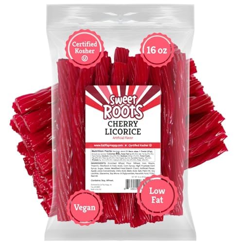 Sweet Roots Blue Raspberry Licorice Twists – 1 Lb Vegan and Gluten-Free Chewy Candy for Mindful Snacking at the Home Office