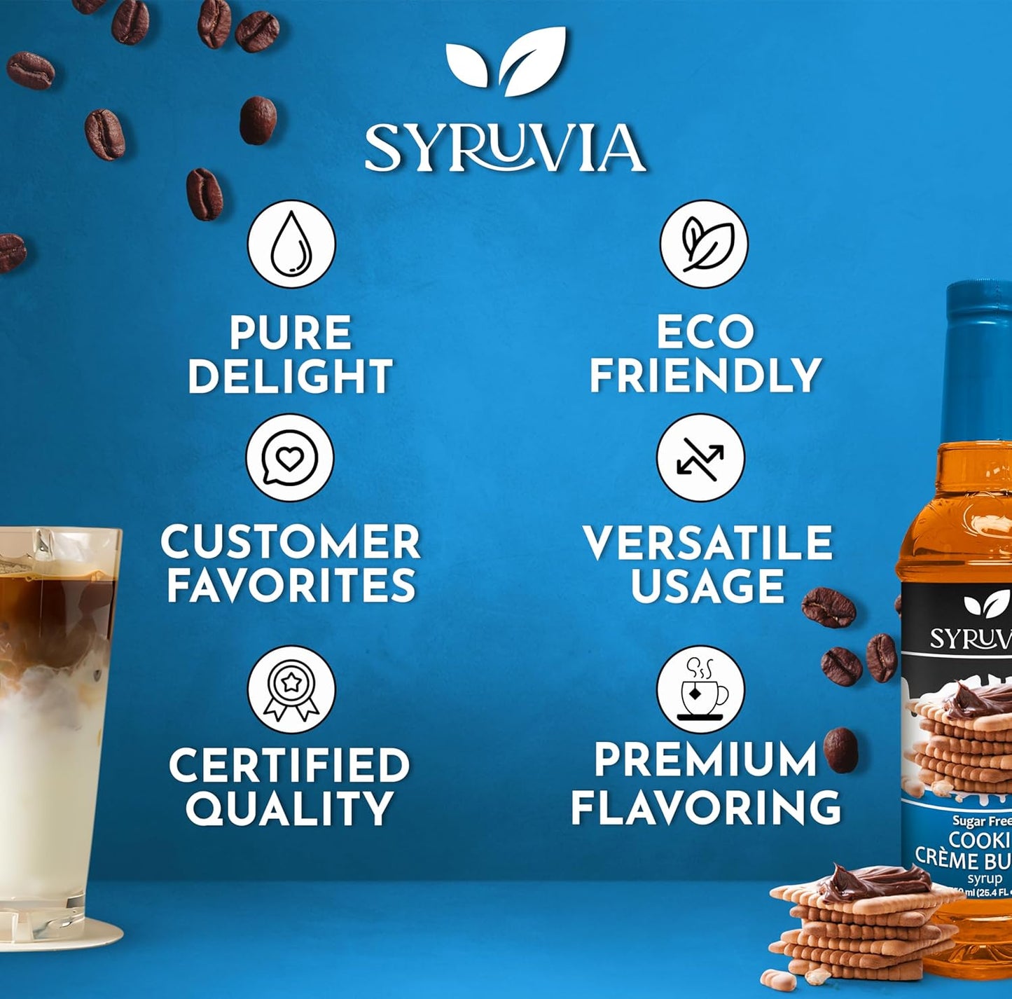 Syruvia Sugar Free Syrup – Holiday Gift Idea for Keto and Diabetic Friends, 25.4 fl oz With Pump