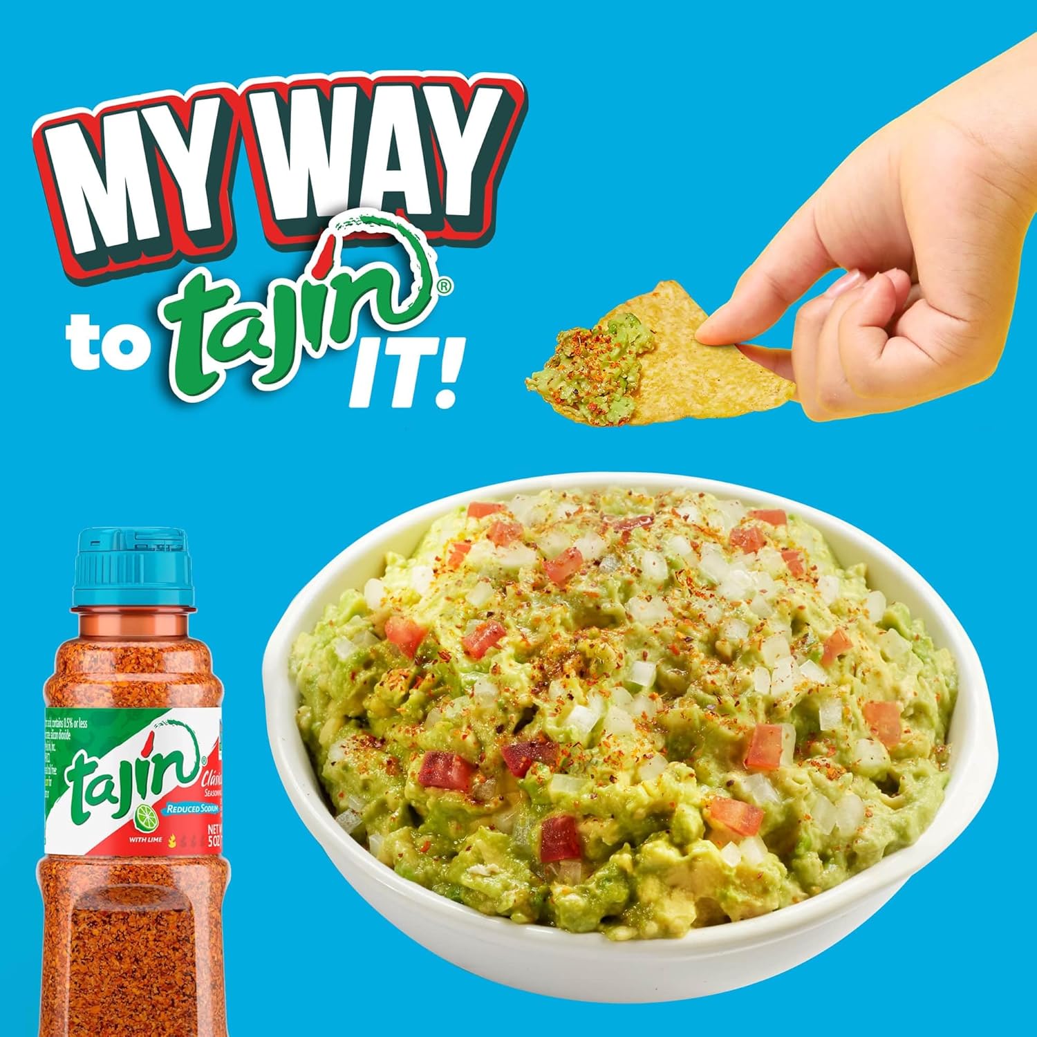 Tajín Reduced Sodium Seasoning 5 oz for Clean-Eating Kitchens, Guilt-Free Fruit Topping and Cocktail Rim