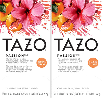 TAZO Passion Passion Herbal Tea – Valentine's Day Tea Gift for Her with Romantic Citrus Aroma