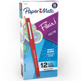 Paper Mate Flair Medium Point 0.7mm Red Pens – Creative Birthday Gift for Students, Teachers, and Artists