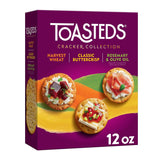 Toasteds Crackers Three-Flavor Box – Mindful Snack Choice for Salad and Soup Pairings, 12oz
