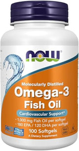 NOW Supplements Omega-3 180 EPA / 120 DHA Streamlined Heart Health Staple, Daily Softgel