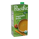 Pacific Foods Organic Vegetable Broth – Office Lunch Prep Stock for Focused Workdays, 32 oz Carton