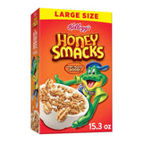 Kellogg's Honey Smacks Cereal – Wholesome Honey Breakfast Bowl for Three Daily Meals, 15.3oz