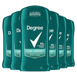 Degree Men Cool Comfort Antiperspirant Stick – Wellness-Focused Deodorant for Post-Workout Refresh and Recovery, 2.7 oz, 6 Pack