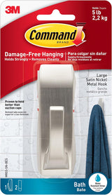 Command Modern Reflections Wall Hook – Understated Satin Nickel Hardware for Less-Is-More Home Organization