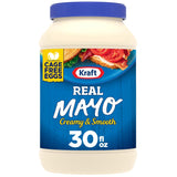 Kraft Real Mayo Creamy & Smooth Mayonnaise for Office Pantry Fridges and Reliable Daily Spread, 30 fl oz Jar