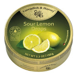Cavendish & Harvey Sour Lemon Hard Candy Drops – Thoughtful Valentine's Day Gift, Reusable Gold Keepsake Tin