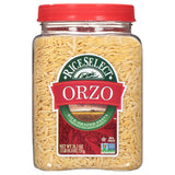 RiceSelect Orzo Pasta Vegan Non-GMO Pantry Staple for Whole-Food Home Cooking, 26.5 oz Jar