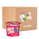 Kellogg's Froot Loops Cereal Cups – Birthday Gift for Kids Who Love Cereal, 12 Single-Serve Cups