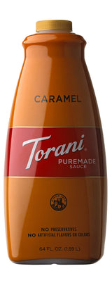 Torani Puremade Caramel Sauce 64 oz – Better-For-You Drizzle for Home Self-Care Coffee Rituals