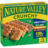 Nature Valley Crunchy Granola Bars – High Protein Snack for Calorie-Conscious Dieters, 12 Pouches