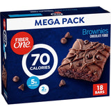 Fiber One Chocolate Fudge Brownies, Portion-Controlled Office Snack Bars for Mid-Afternoon Energy, 16 oz
