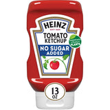 Heinz No Sugar Added Ketchup 13 oz – Lunchbox-Safe Condiment for Picky Eaters