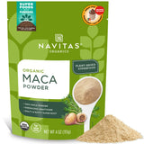 Navitas Organics Maca Powder – Pure Peruvian Maca Powder, Resealable Compact Bag for Clutter-Free Countertop Storage and Easy Dosing