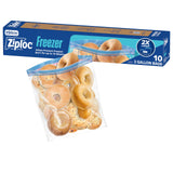 Ziploc 2 Gallon Freezer Bags with Easy Grip Tab for Safer Handling with Wet or Cold Hands